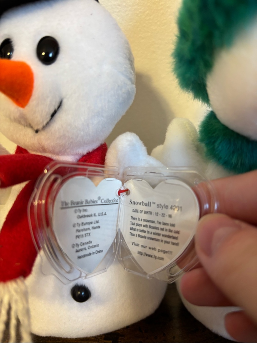 Snowball and Snowgirl beanie babies - Picture 2 of 15